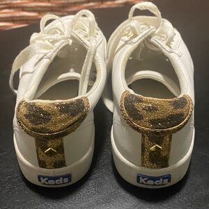 Kate Spade Keds Leather Sneakers with Sparkly Animal Print